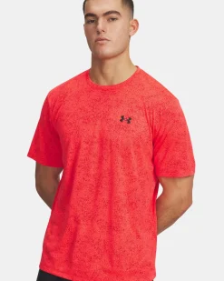 UNDER ARMOUR- T-SHIRT MEZZA MANICA TECH TEE PIXELATE ROSSA DA UOMO, 6005920_0713