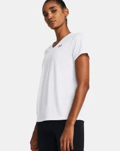 UNDER ARMOUR- T-SHIRT MEZZA MANICA TECH PIXELATE SSC BIANCA DA DONNA, 1384229_0100