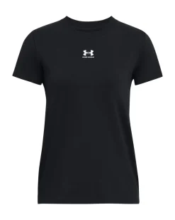 UNDER ARMOUR-T-SHIRT MEZZA MANICA OFF CAMPUS CORE SS NERA   DA DONNA, 1383648_0001