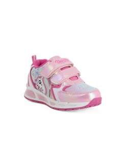 UNICORNO - Sneakers rosa da bambina con luci e strappi