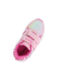 UNICORNO - Sneakers rosa da bambina con luci e strappi