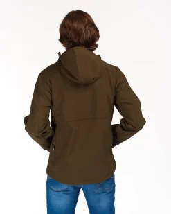 UNIVERS - GIACCA DA CACCIA MOENA VERDE IN SOFTSHELL IMPERMEABILE