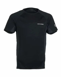 UNIVERS - T-SHIRT EXPLORER UOMO NERA CON INSERTI GRIGI
