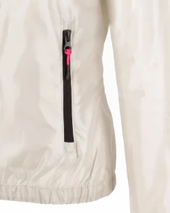WAIKIKI RUN- K-WAY CON CAPPUCCIO DONNA BIANCO PERLA  CON DETTAGLI FUXIA - LESINA