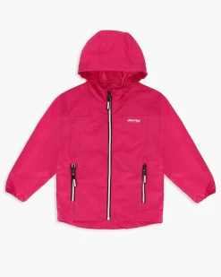 WAIKIKI RUN- K-WAY CON CAPPUCCIO BIMBA FUXIA CON DETTAGLI BIANCHI E NERI - IDRO