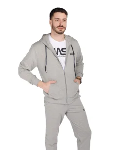 XTREME BOXING - Felpa con cappuccio full zip grigo in cotone