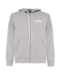 XTREME BOXING - FELPA GRIGIA DA UOMO CON ZIP E CAPPUCCIO