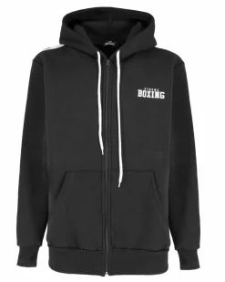 XTREME BOXING - FELPA NERA DA UOMO FULL ZIP CON CAPPUCCIO