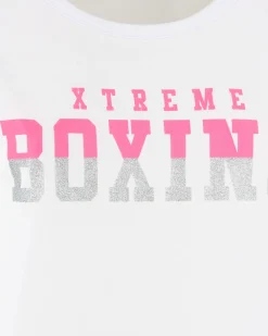 XTREME BOXING - TSHIRT BIANCA DA DONNA CON LOGO GLITTER