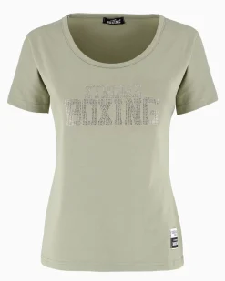 XTREME BOXING - TSHIRT VERDE DA DONNA CON LOGO STRASS
