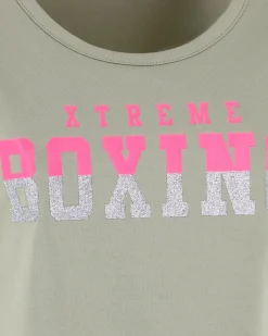 XTREME BOXING - TSHIRT VERDE DA DONNA CON LOGO GLITTER
