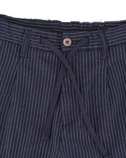 YELLOW DOG - Pantalaccio tasca america riga goffrato blu con righe bianche
