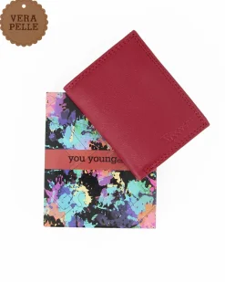 YOU YOUNG COVERI - Portafoglio rosso in VERA PELLE da donna
