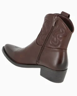 ZOE - Stivale texano marrone con zip laterale, tacco 4,5CM