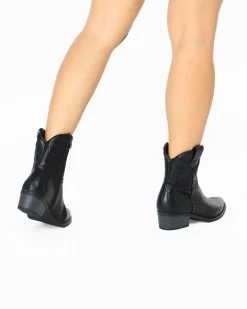 ZOE - Stivale texano nero con zip laterale, tacco 4,5CM