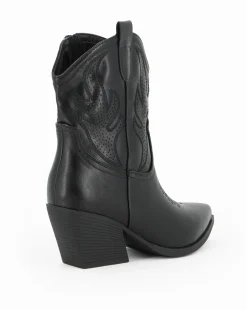 ZOE - Stivaletto texano nero con zip laterale, tacco 7CM